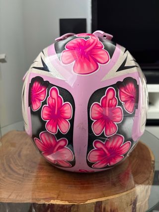 Casco Airoh Motocross Rosa y Blanco