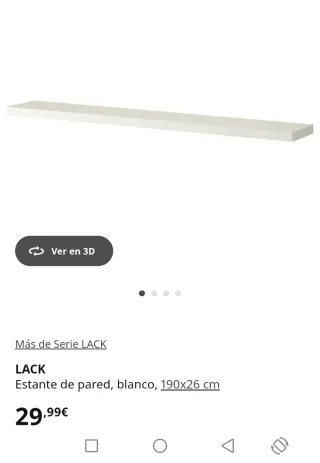 Balda Ikea Lack Grande 190cm Blanca