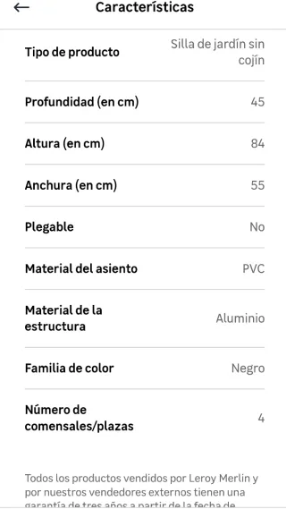 Sillas plegables 2 blancas y 2 negras buen estado