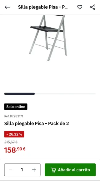 Sillas plegables 2 blancas y 2 negras buen estado