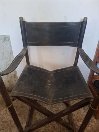 2 unidadSilla Safari MK-16 Plegable Cuero y Madera