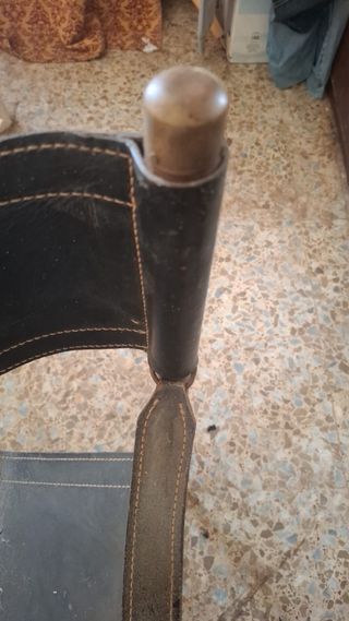 2 unidadSilla Safari MK-16 Plegable Cuero y Madera