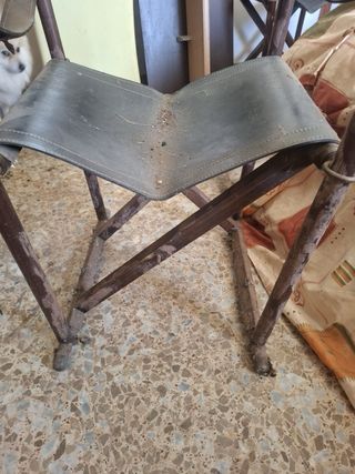 2 unidadSilla Safari MK-16 Plegable Cuero y Madera