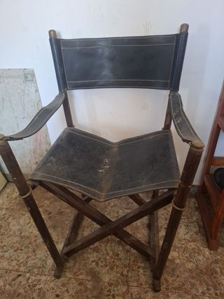 2 unidadSilla Safari MK-16 Plegable Cuero y Madera