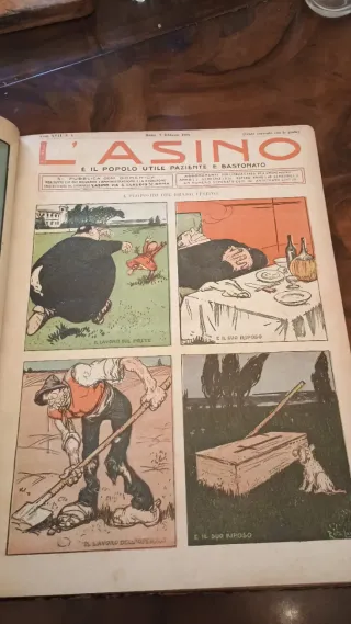 Rivista satirica L'Asino 1908 - Tomo rilegato