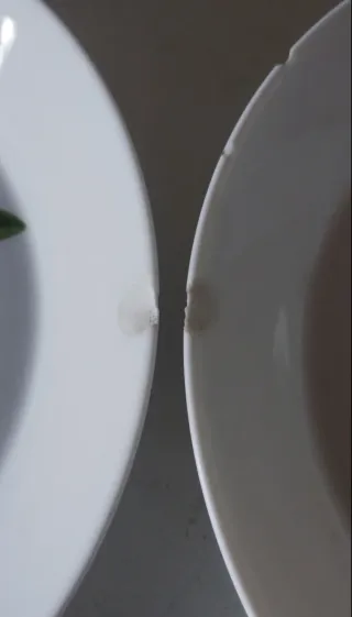 Juego 4 Platos Florales Naranja y Blanco