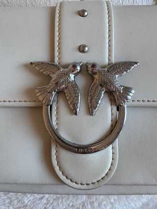 Bolso Pinko blanco cadena plateada