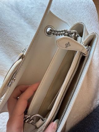 Bolso Pinko blanco cadena plateada