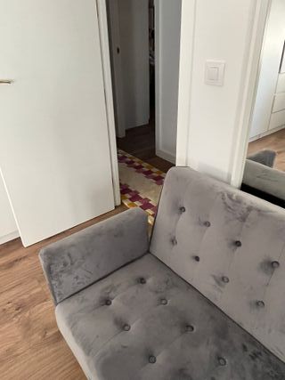 Sofá Cama Terciopelo Gris Sklum