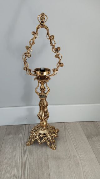 Candelabro-lámpara de Bronce Vintage
