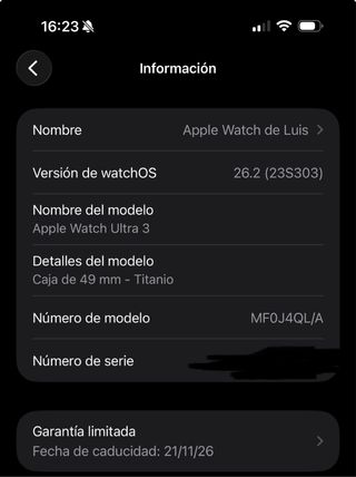 Apple Watch 3 Ultra  titanio GPS + CELLULAR