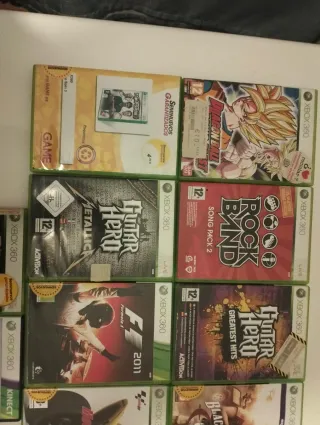 Xbox 360 con Guitar Hero y Rock Band