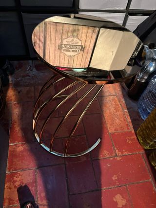 1Mesitas cristal decorativas doradas nuevas