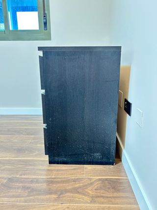 Cómoda 3 cajones madera negra