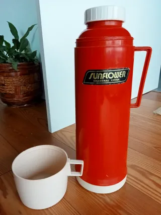 Termo Sunflower 32cm Vermelho e Branco