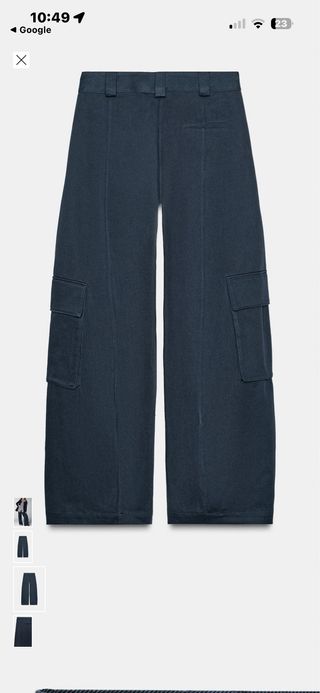 Pantalones anchos azul marino zara
