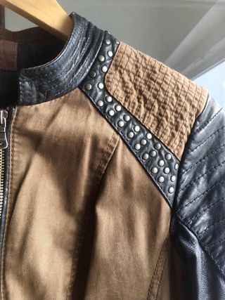 Chaqueta Milestone Cuero y Vaquero caqui 36/38