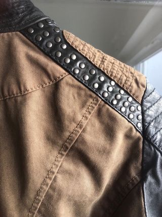 Chaqueta Milestone Cuero y Vaquero caqui 36/38