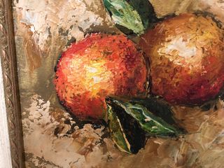 Coppia di dipinti a olio di frutta