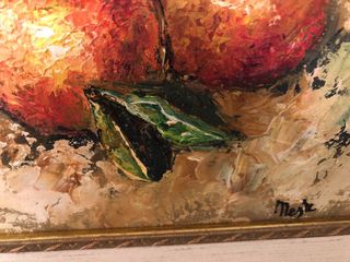 Coppia di dipinti a olio di frutta