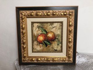 Coppia di dipinti a olio di frutta