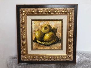 Coppia di dipinti a olio di frutta