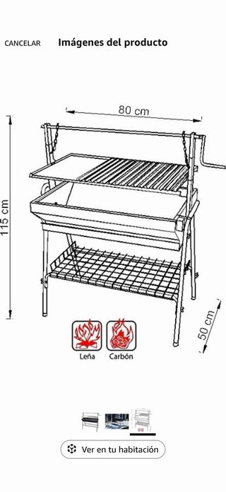 Barbacoa con plancha y ascensor