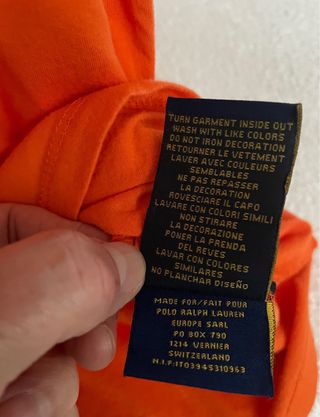 Camiseta Polo Ralph Lauren Naranja Talla 16 (XL)