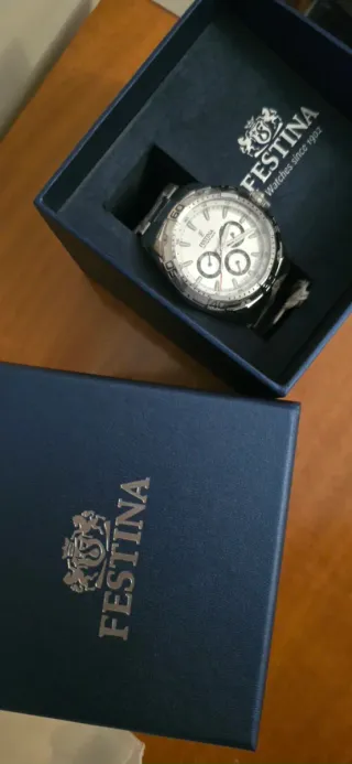 Orologio Festina F20623/1 Cronografo Argento Bianc