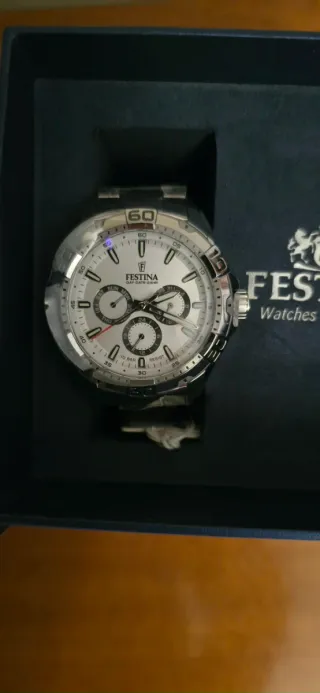 Orologio Festina F20623/1 Cronografo Argento Bianc