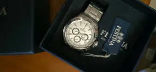 Orologio Festina F20623/1 Cronografo Argento Bianc