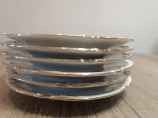 6 Platillos Limoges Jean Pouyat Art Noveau