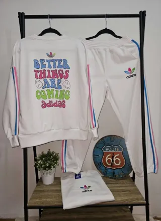 Conjunto Adidas Chándal Blanco y Multicolor