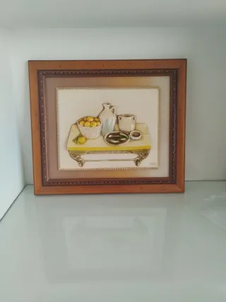 Cuadro Decorativo Cerámica y Madera