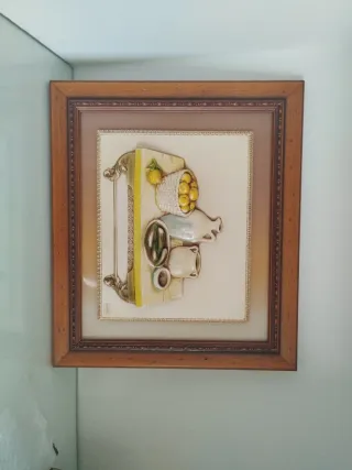 Cuadro Decorativo Cerámica y Madera