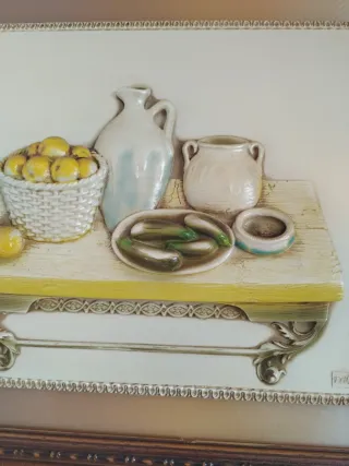 Cuadro Decorativo Cerámica y Madera