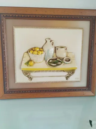 Cuadro Decorativo Cerámica y Madera