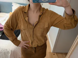 Camisa vintage ante color Camel