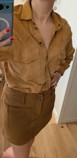 Camisa vintage ante color Camel