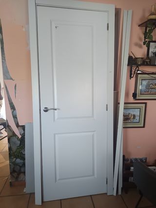 Puerta Blok Lacada Blanca Mano Izquierda