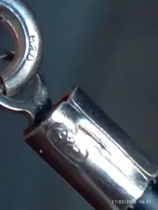 Collana caucciù e argento 925