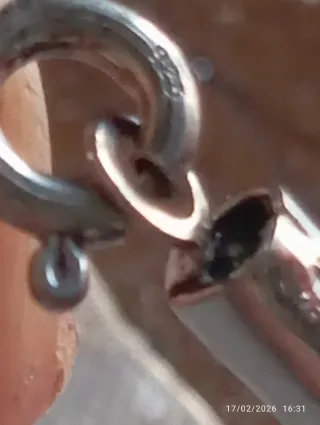 Collana caucciù e argento 925