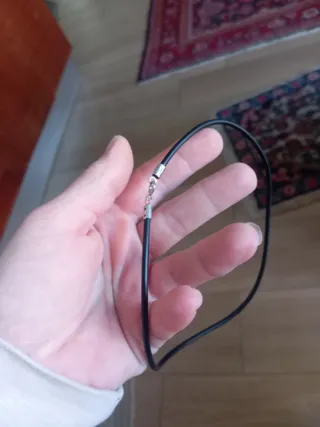 Collana caucciù e argento 925