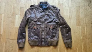 Chaqueta Cuero Zara Marrón