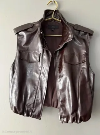 Giacca effetto pelle Zara Colore vino Borgogna