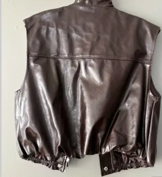 Giacca effetto pelle Zara Colore vino Borgogna