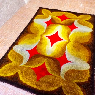 Alfombra Lana Space Age Pop Art Retro 70s