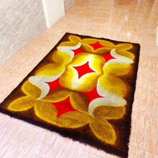 Alfombra Lana Space Age Pop Art Retro 70s