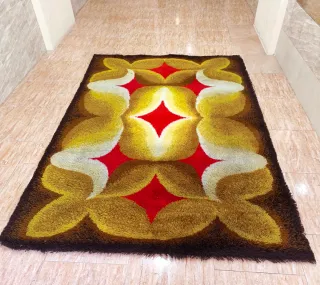 Alfombra Lana Space Age Pop Art Retro 70s