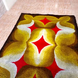 Alfombra Lana Space Age Pop Art Retro 70s